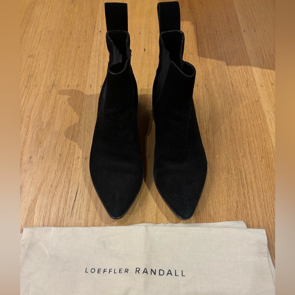 Loeffler Randall Black Ankle Suede Booties
